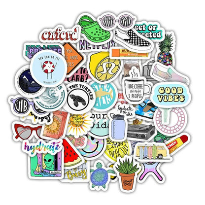 50PCS Cartoon Creative Shiny Girl Series Diary Graffiti Suitcase Skateboard Decoration Waterproof Sticker Toy