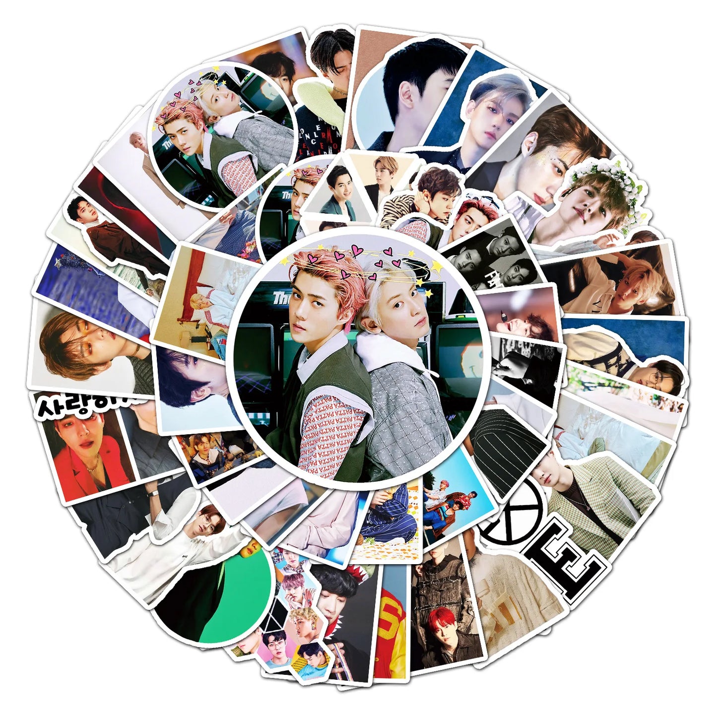 50pcs Korean Exo Men's Group Graffiti Sticker DIY Suitcase Laptop Scooter Guitar Star Sticker Waterproof
