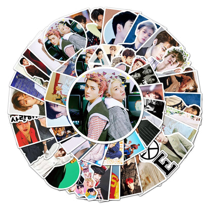50pcs Korean Exo Men's Group Graffiti Sticker DIY Suitcase Laptop Scooter Guitar Star Sticker Waterproof