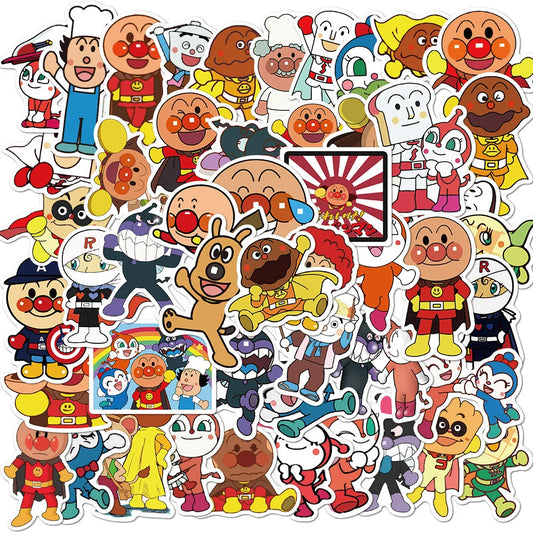 50PCS Japanese Animation Bread Superman Graffiti Waterproof Sticker Suitcase NotebookSkateboardRefrigeratorHelmet