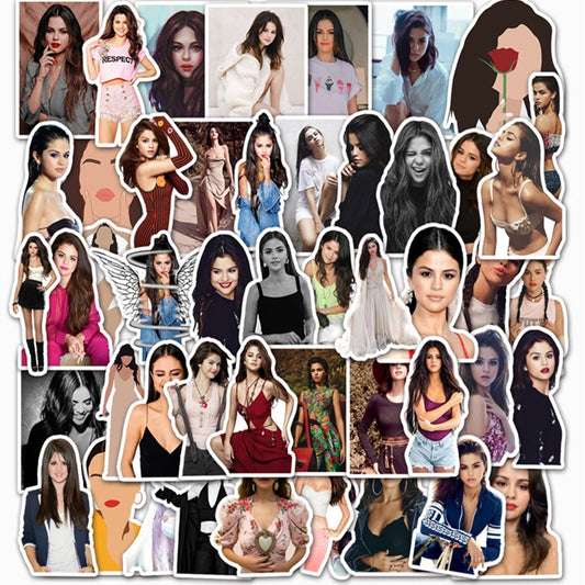 50pcs Popular Beautiful Woman Selena Gomez Graffiti Personality DIY Suitcase Mobile Phone Case Toy Sticker
