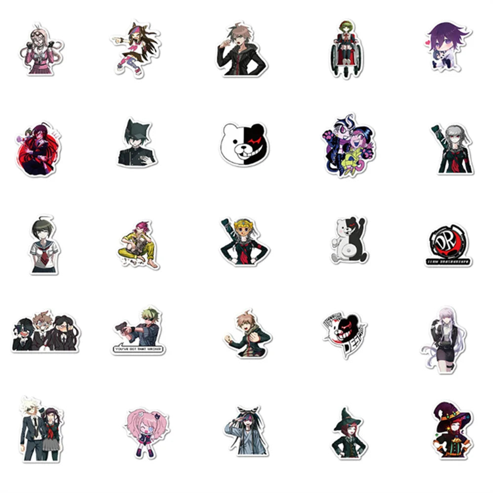50PCS Cartoon Cute Anime Diary Graffiti Mobile Phone Shell Skateboard Decoration Waterproof Stickers