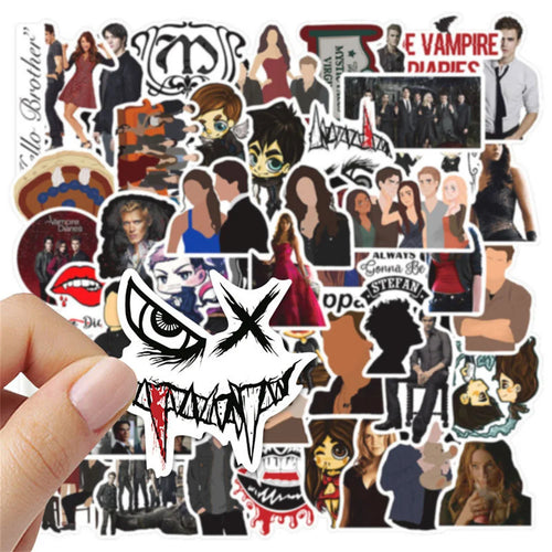 50PCS Popular American Drama Vampire Diaries Graffiti Waterproof Sticker Suitcase Notebook Refrigerator Water Cup