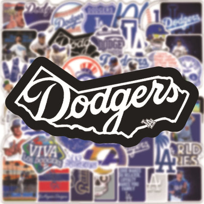 50PCS Dodgers Baseball Stickers Bike Skateboard Guitar Laptop Luggage Waterproof Joke Stickers
