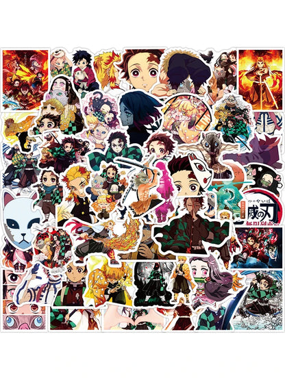 50PCS Cartoon Anime Graffiti Ghost Slayer Sticker Laptop Luggage Guitar Gift Toy PVC Sticker