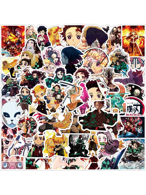 50PCS Cartoon Anime Graffiti Ghost Slayer Sticker Laptop Luggage Guitar Gift Toy PVC Sticker