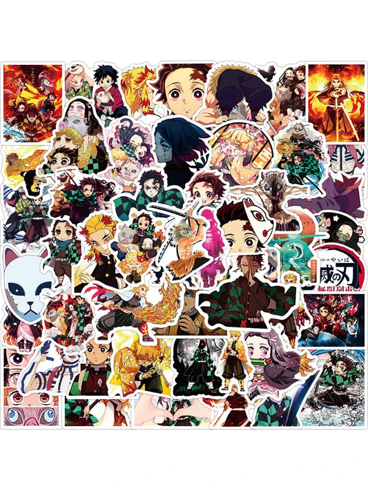 50PCS Cartoon Anime Graffiti Ghost Slayer Sticker Laptop Luggage Guitar Gift Toy PVC Sticker