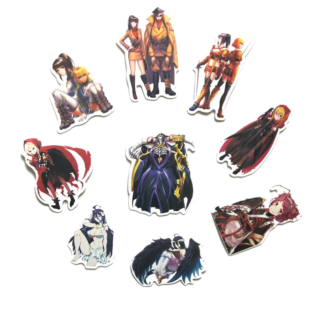 50PCS Riman Overlord King of The Dead Cartoon Graffiti Waterproof Sticker Luggage Compartment Skate board Car Helmet