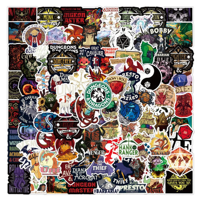50PCs Animation Dragon and Dungeon Graffiti personality Sticker DIY Suitcase Laptop Skateboard Motorcycle