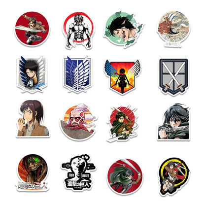 50PCS Anime Attack on Titan graffiti stickers car phone laptop indoor luggage graffiti waterproof decorative stickers