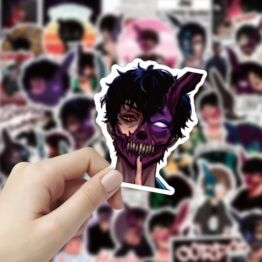 50PCS Horror Personality Graffiti Sticker Waterproof Luggage Laptop Scooter Refrigerator Water Cup Sticker
