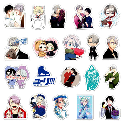 50PCS Anime Yuri on Ice Graffiti Sticker Laptop Skateboard Guitar Refrigerator Waterproof Decorative Sticker