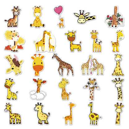 50PCS Giraffe Personality Cute Cartoon Animal Graffiti Waterproof Sticker Suitcase Notebook Skateboard Water Cup