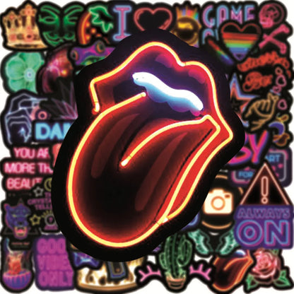 50PCS Neon Creative VSCO Graffiti Stickers Car Water Cup Laptop Computer Waterproof Waterproof Stickers