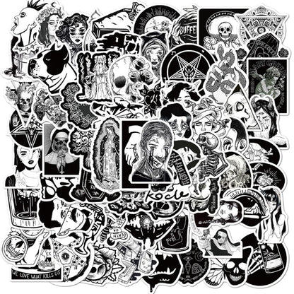 50PCS Gothic Sticker Motorcycle Phone Case Skateboard Luggage Waterproof Graffiti Sticker Toy