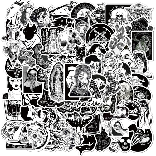 50PCS Gothic Sticker Motorcycle Phone Case Skateboard Luggage Waterproof Graffiti Sticker Toy