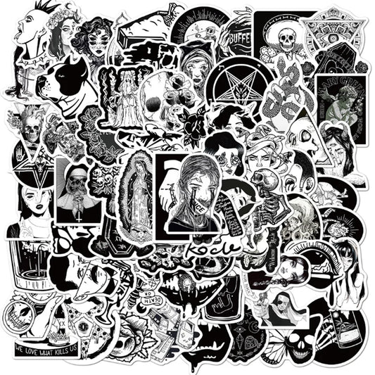 50PCS Gothic Sticker Motorcycle Phone Case Skateboard Luggage Waterproof Graffiti Sticker Toy