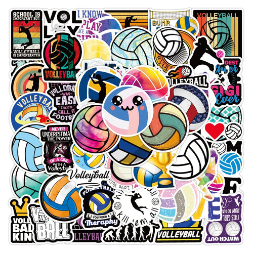 50PCS Art Illustration Popular Creative Cartoon Sports Volleyball Series Decorative Style Graffiti Stickers Personalised Fashion Creative DIY Exquisite Decorative Decals Suitable For Cups, Helmets, Skateboards Popular Stickers Toys