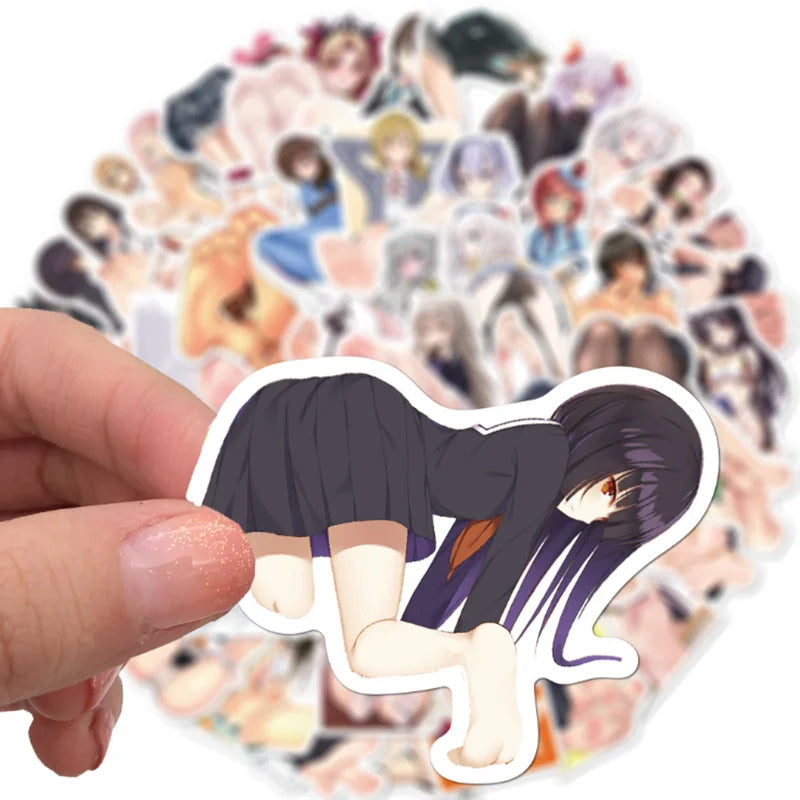 50PCS Japanese Manga Sexy Girl Cartoon Graffiti Toy Skateboard Laptop Luggage Mobile Phone Waterproof Decal Stickers