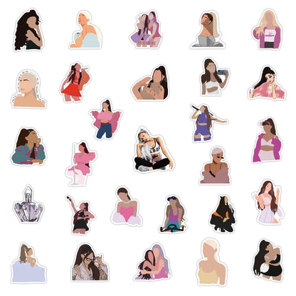 50PCS Singer Ariana Grande Personalized Decoration Graffiti Waterproof Sticker Luggage Compartment NotebookHelmet