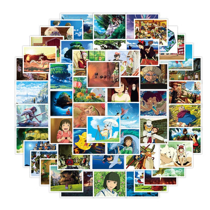 50PCS Cartoon Miyazaki Hayao Cute Anime Character Diary Graffiti Skateboard Decoration Waterproof Sticker Toy