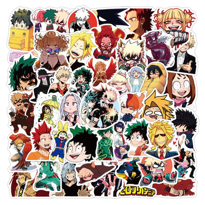 50PCS cartoon and anime My Hero Academia graffiti stickers, personalized DIY luggage, laptop, scooter, water cup, waterproof decorative sticker toys