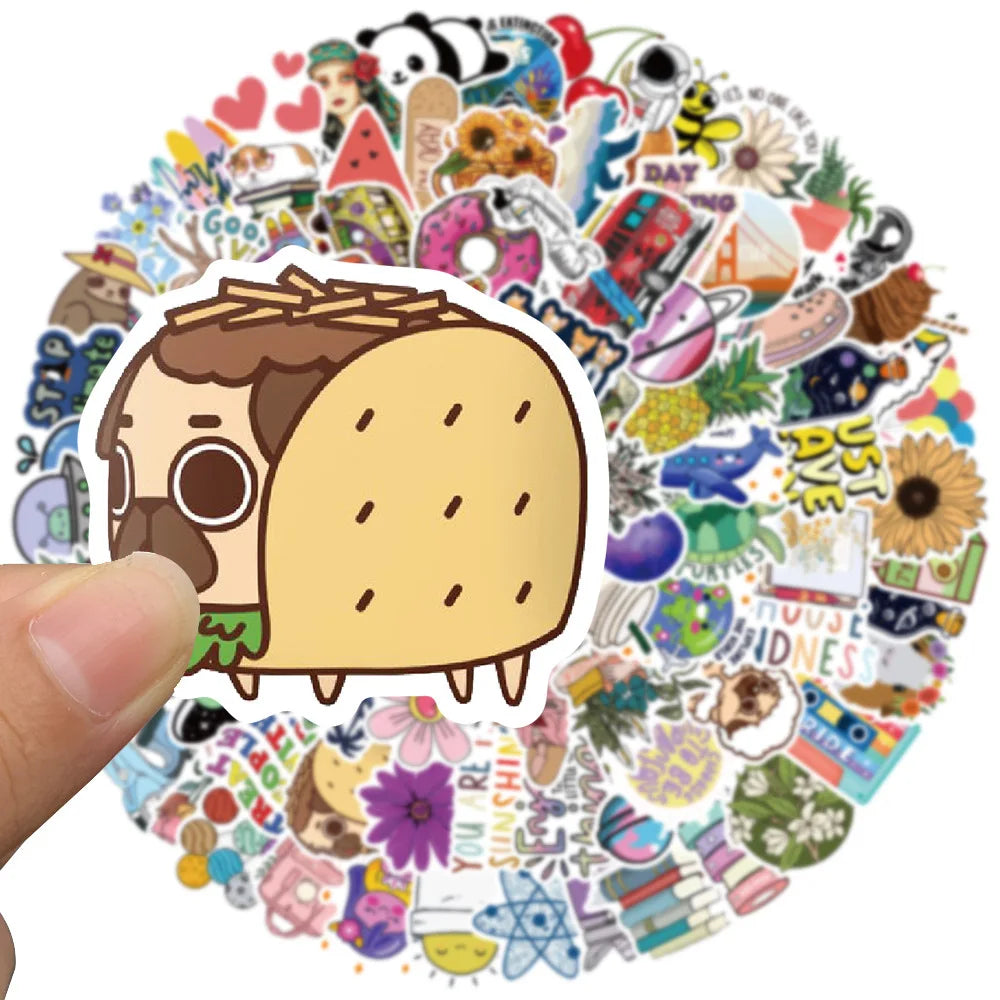 100PCS Cute Cartoon Fresh Creative Stickers Stickers Notebook Suitcase Mobile Phone Guitar Waterproof Stickers
