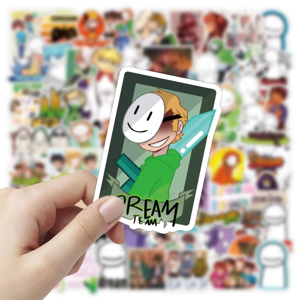 50 pieces of Cartoon Dream Smp cute graffiti stickers, personalized DIY luggage, car, laptop, refrigerator, motorcycle decorative stickers and toys