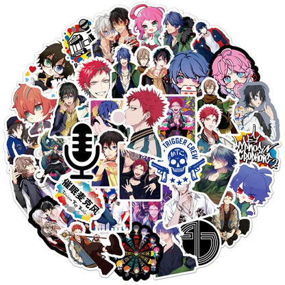 50 pieces of cartoon anime hypnotic microphone graffiti stickers, personalized DIY luggage, refrigerator, notebook waterproof decorative sticker toys