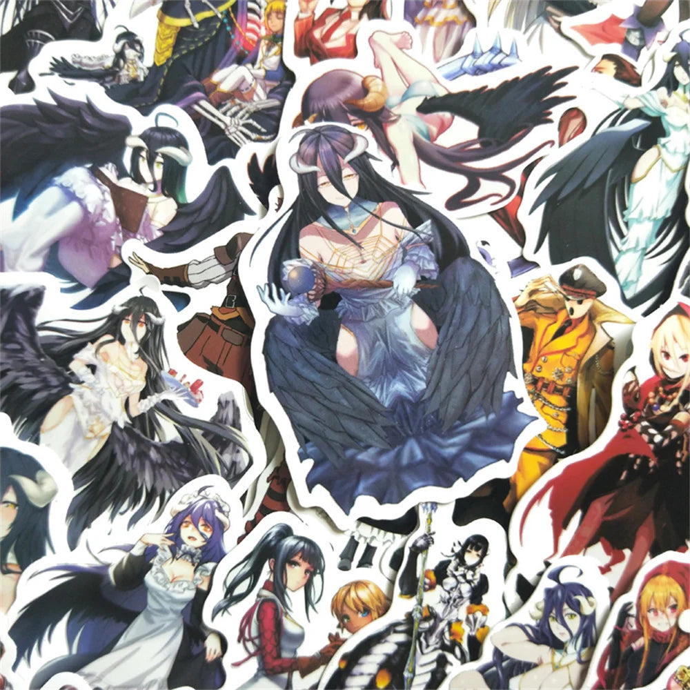50PCS Riman Overlord King of The Dead Cartoon Graffiti Waterproof Sticker Luggage Compartment Skate board Car Helmet