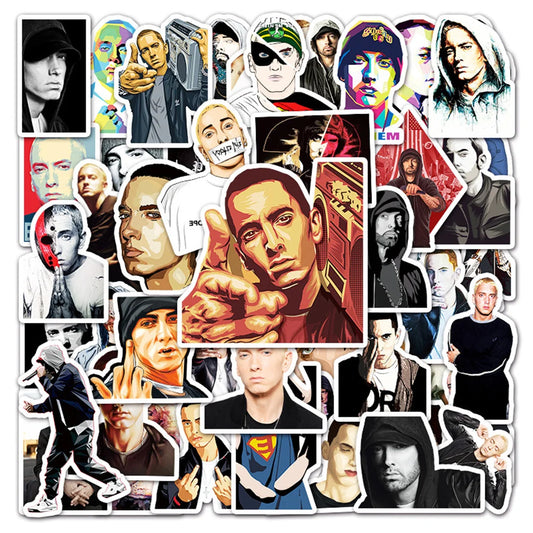 50PCS Eminem Rapper Graffiti Waterproof Sticker Suitcase Notebook Skateboard Refrigerator Stationery Box WaterCup