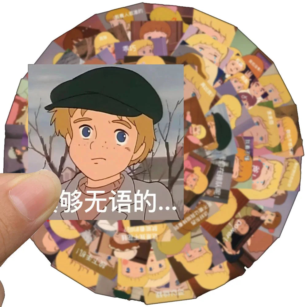 50PCS  CartoonPrincess Sarah Expression Pack Personality Decoration Graffiti Waterproof Sticker Skateboard Helmet
