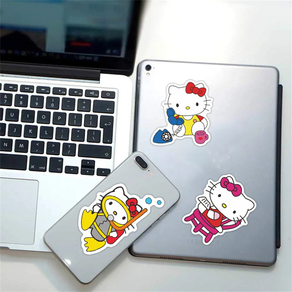 50PCS New Cartoon Cat Dumb Film Stickers Skateboard Stationery Cartoon Helmet Stickers