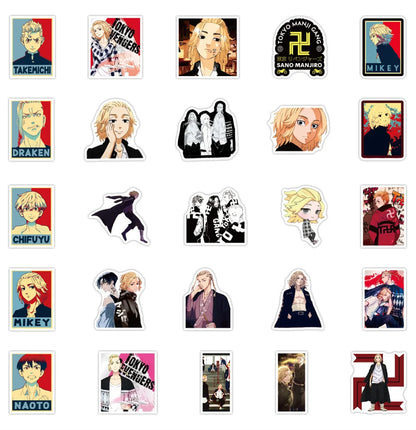 50PCS New Cartoon Anime Tokyo Avengers Graffiti Decoration Suitcase Guitar Waterproof Sticker