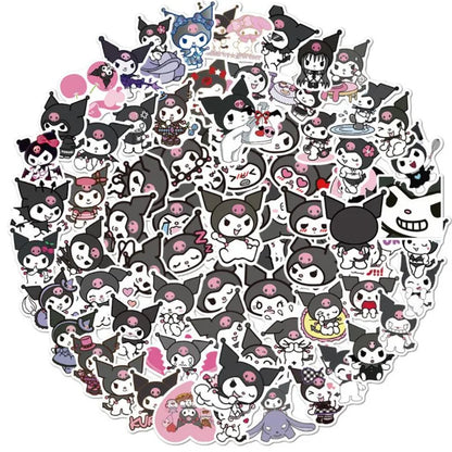 50PCS cartoon Japanese anime game black and beautiful melody decorative style graffiti stickers, personalized, fashionable and creative trend DIY exquisite decorative decal cups, helmets, skateboard popular sticker toys