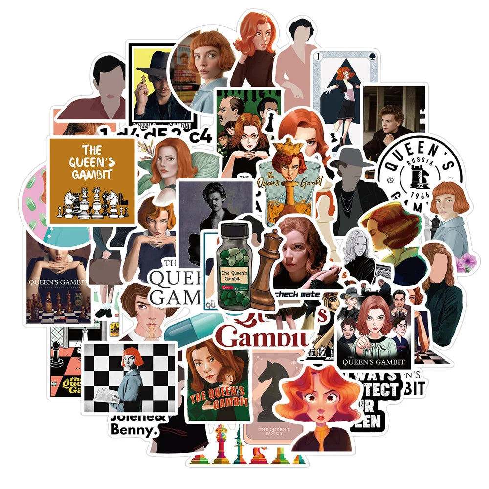 50PCS New American Drama Queen’s Chess Game Graffiti Stickers Decoration Luggage Guitar Laptop Stickers
