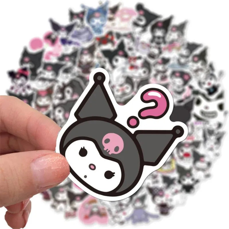 50PCS cartoon Japanese anime game black and beautiful melody decorative style graffiti stickers, personalized, fashionable and creative trend DIY exquisite decorative decal cups, helmets, skateboard popular sticker toys