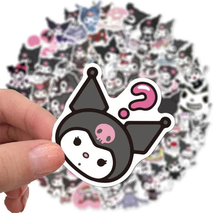 50PCS cartoon Japanese anime game black and beautiful melody decorative style graffiti stickers, personalized, fashionable and creative trend DIY exquisite decorative decal cups, helmets, skateboard popular sticker toys