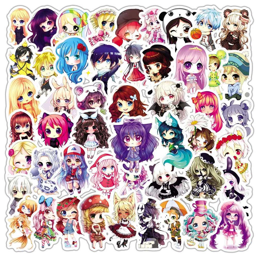 50PCS Cartoon Korean Cute Doll Graffiti Waterproof Sticker Suitcase Notebook Refrigerator SkateboardStationeryBox