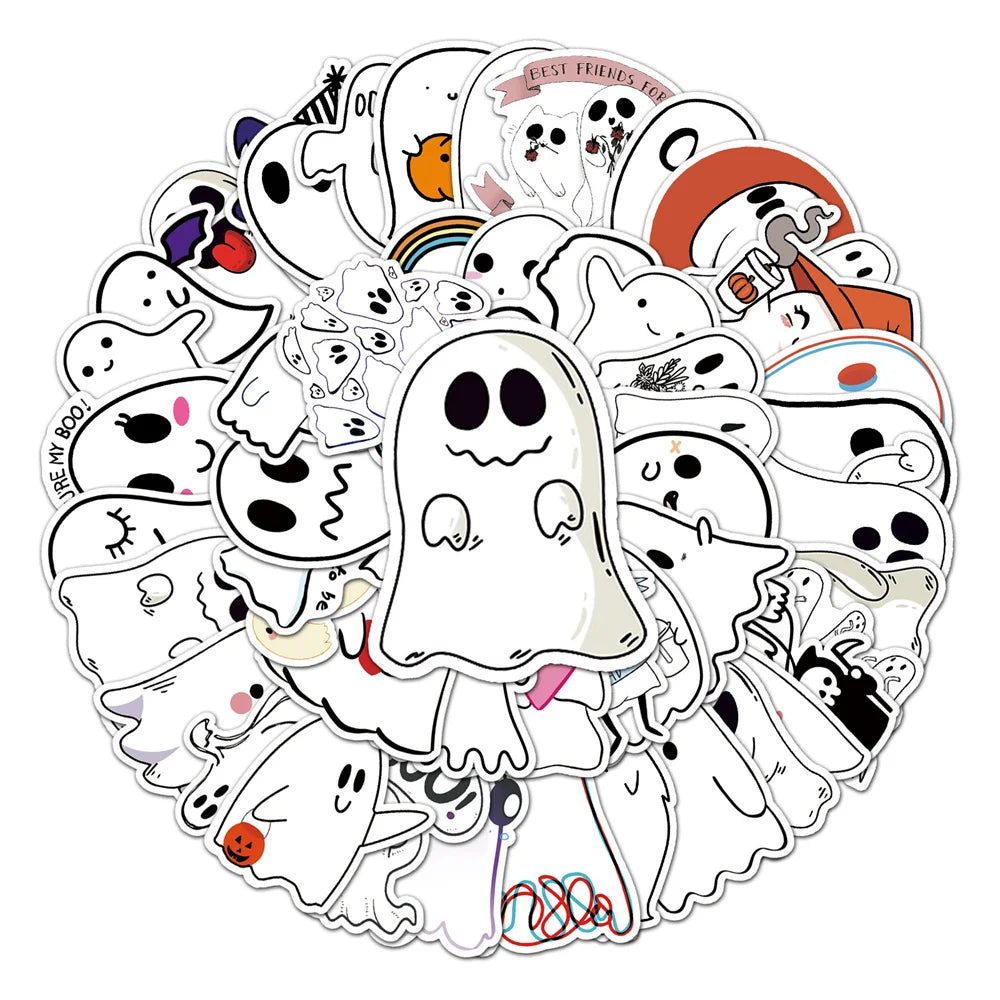 50PCS Ghost Graffiti Stickers Cartoon Cute  Stickers DIY Skateboard Notebook Water Cup Luggage Stickers