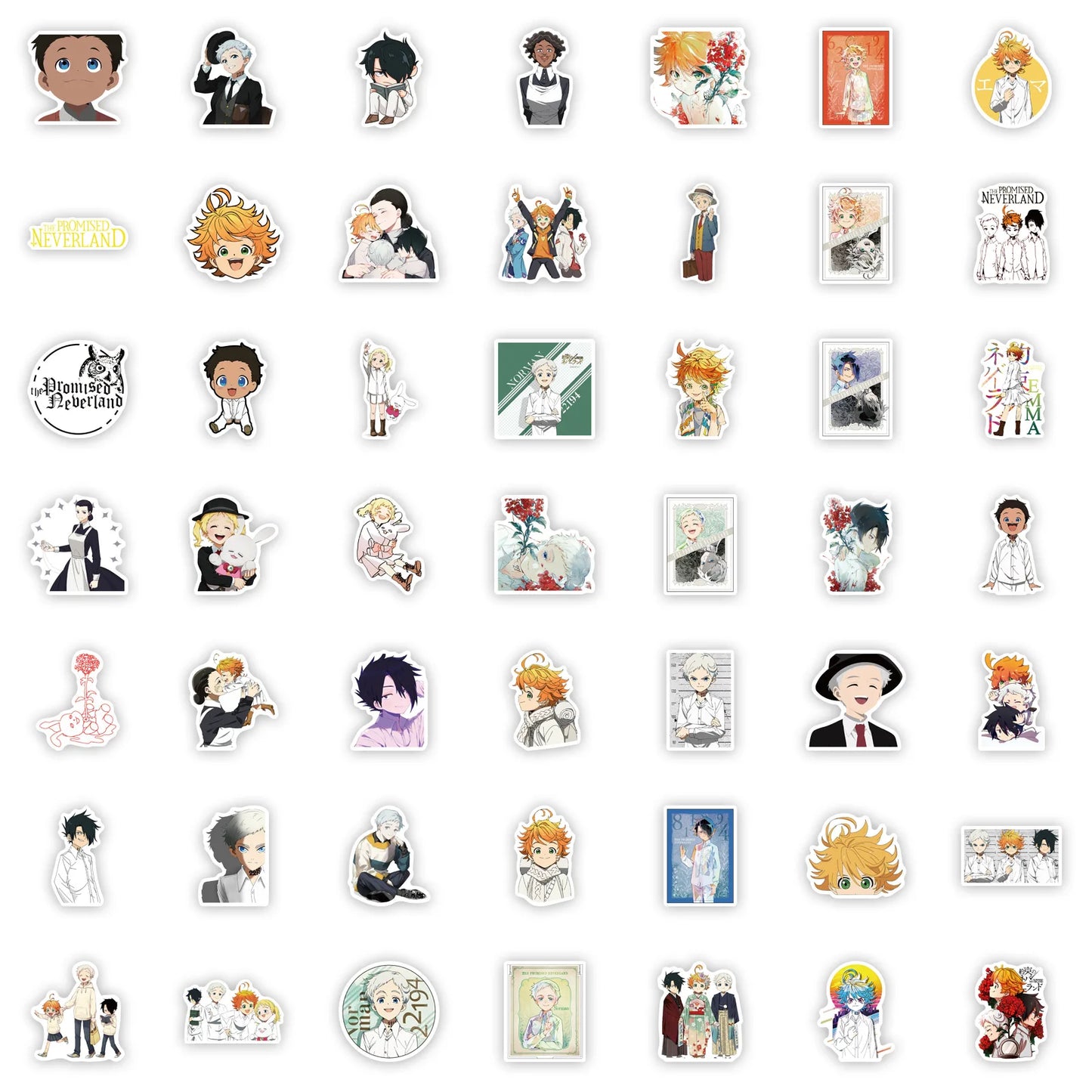 50PCS Cartoon promised Neverland Sticker Sticker Scrapbook Notebook Luggage Guitar Phone Toy Sticker
