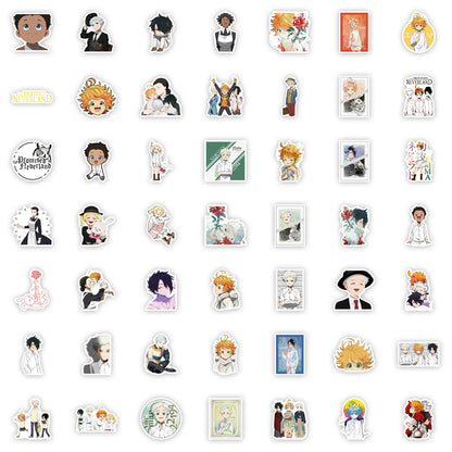 50PCS Cartoon promised Neverland Sticker Sticker Scrapbook Notebook Luggage Guitar Phone Toy Sticker