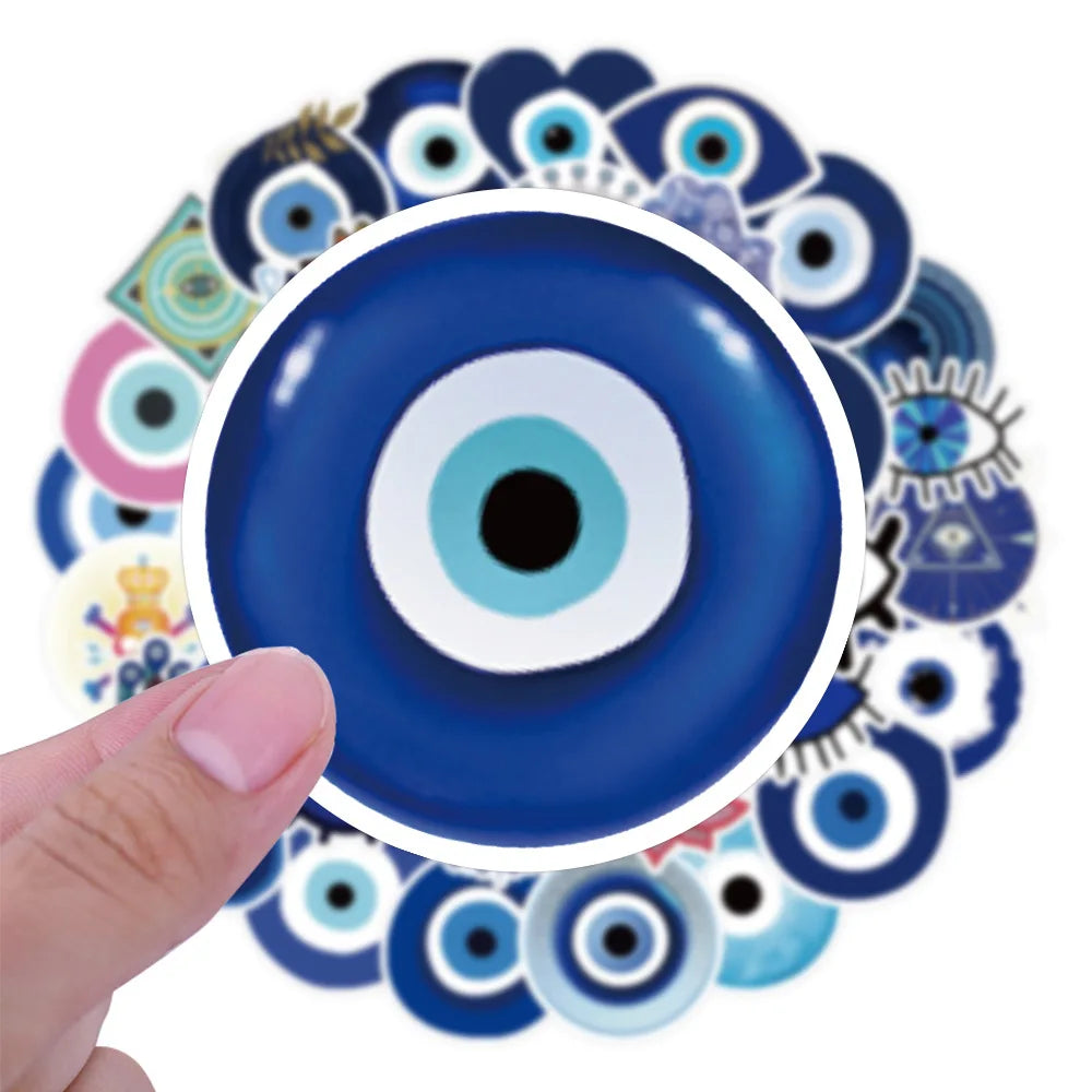 50PCS Evil Eyes Personality Decoration Graffiti Waterproof Sticker Notebook Stationery Box Refrigerator Water Cup