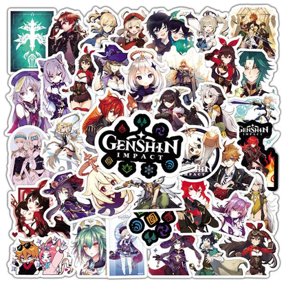 50 pieces of game source cartoon cute character graffiti stickers, personalized DIY skateboard bags, phone cases, notebook books, laptop decoration sticker toys