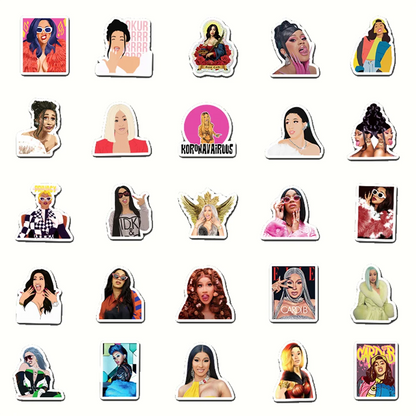 50PCS Cadibi Sexy Beauty Personality Graffiti Waterproof Sticker Suitcase Notebook Refrigerator Helmet Water Cup
