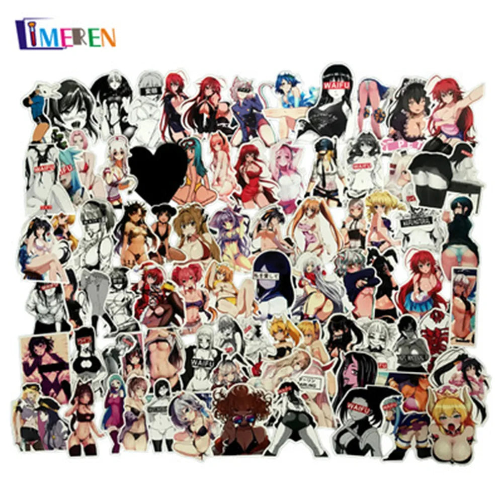 50PCS  Cartoon Anime Character Sexy Two-dimensional Pure Desire Graffiti Decoration Luggage Waterproof Stickers