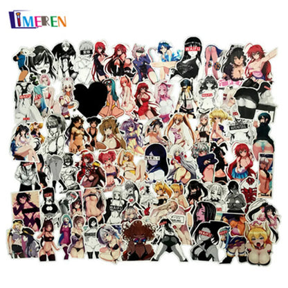50PCS  Cartoon Anime Character Sexy Two-dimensional Pure Desire Graffiti Decoration Luggage Waterproof Stickers