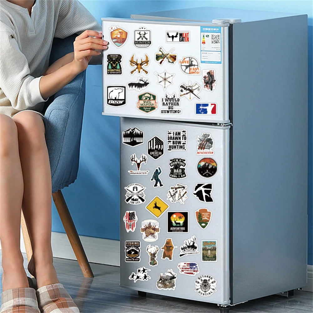 50PCS Cartoon Outdoor Hunting Fresh Creative Graffiti Laptop Skateboard Mobile Phone Waterproof Stickers