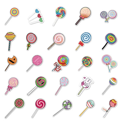 50PCS Cartoon Personality Lollipop Small Fresh Graffiti Waterproof Sticker Suitcase Notebook Refrigerator Helmet