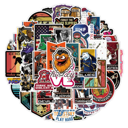 50PCS Hockey Graffiti Sticker Waterproof Luggage, Laptop Computer Cup, Refrigerator Slide, Helmet Sticker,Custom